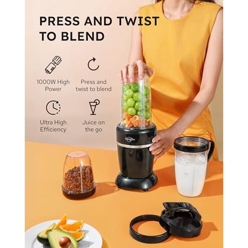 Blender Cap: Sangcon 1000W Smoothie Blender High-End – Side View