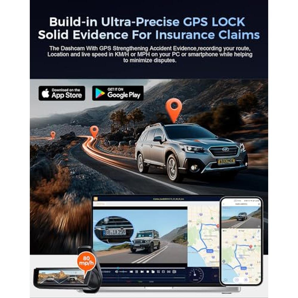 OVAMAN K600 4K Dash Cam: Front and Rear Camera with GPS – Close-up Detail