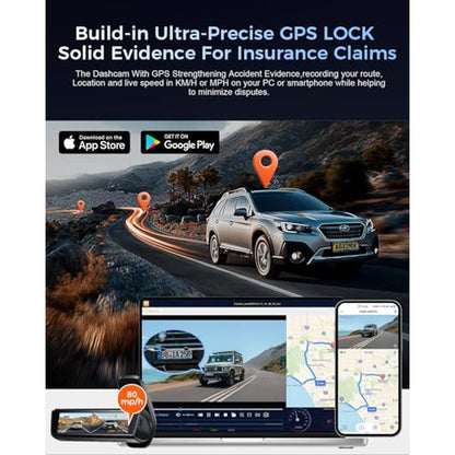 OVAMAN K600 4K Dash Cam: Front and Rear Camera with GPS – Close-up Detail