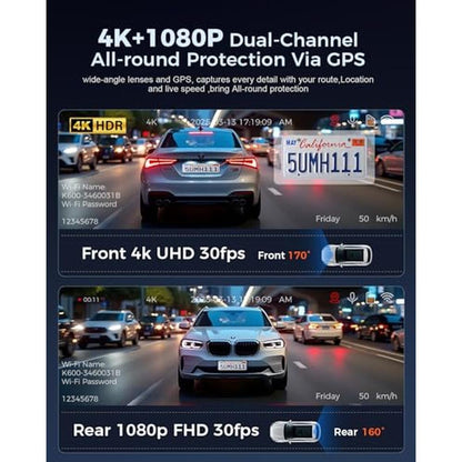 OVAMAN K600 4K Dash Cam: Front and Rear Camera with GPS – Packaging