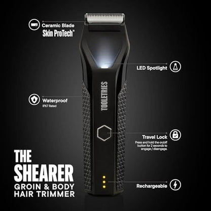 Groin Hair Trimmer for Men: TOOLETRIES The Shearer Electric – Side View