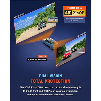 Rove R2-4K Dual Dash Cam: Front and Rear STARVIS 2 Sensor – Close-up Detail
