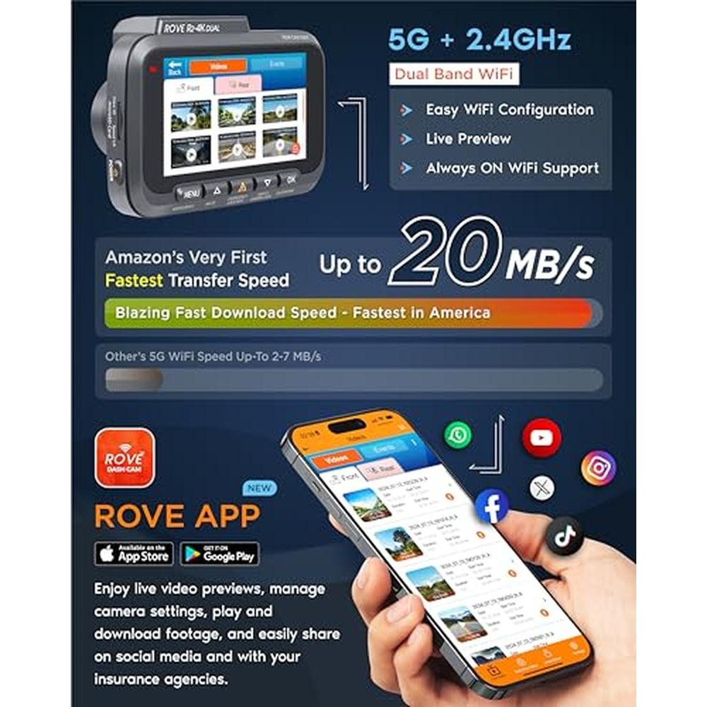 Rove R2-4K Dual Dash Cam: Front and Rear STARVIS 2 Sensor – Packaging