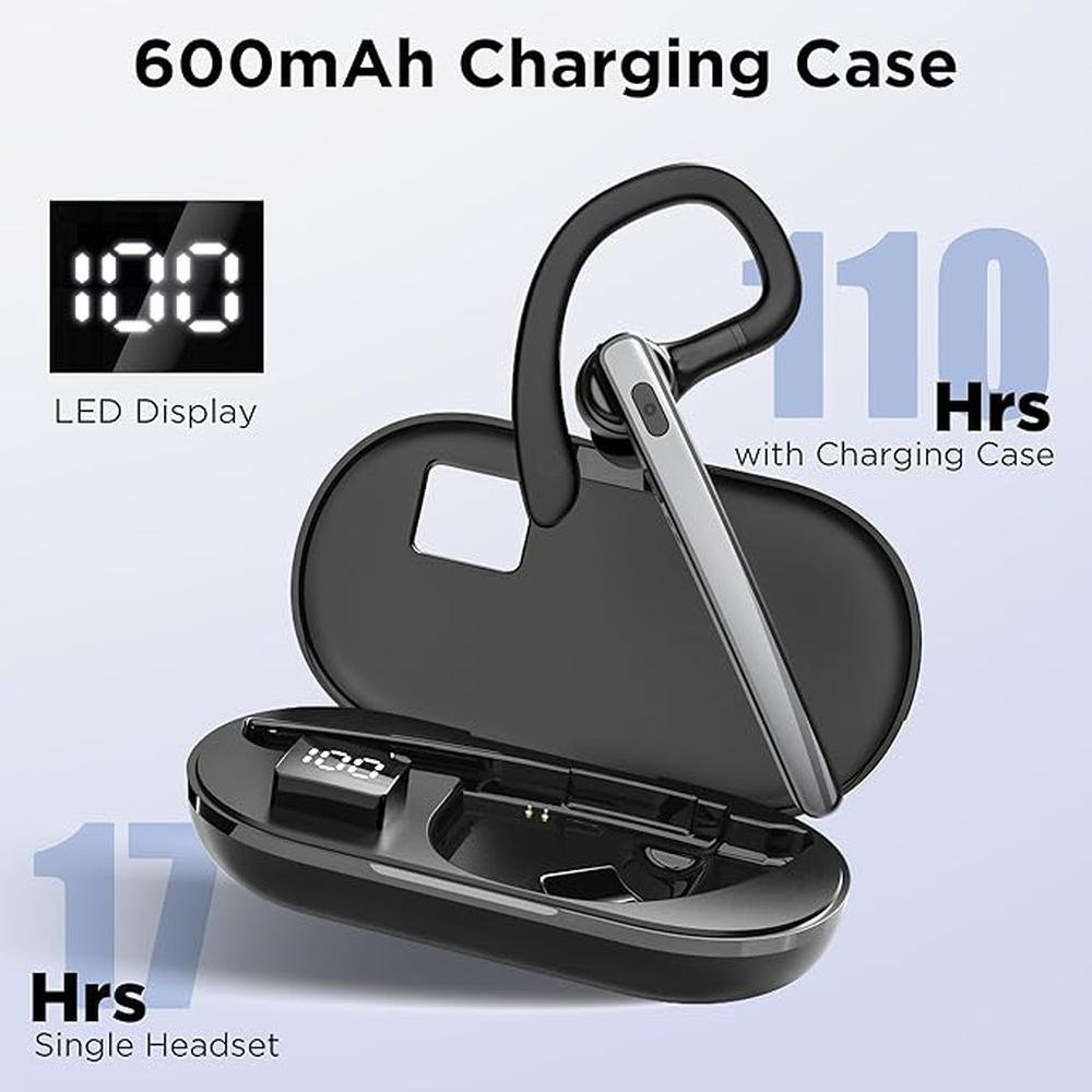 Bluetooth Headset V5.3: Wireless Bluetooth Earpiece with – Close-up Detail