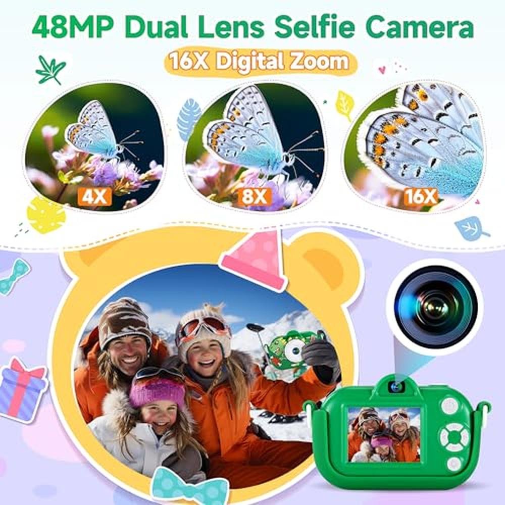 Premium 48MP Kids Camera with 1080P HD Video and Instant – Close-up Detail