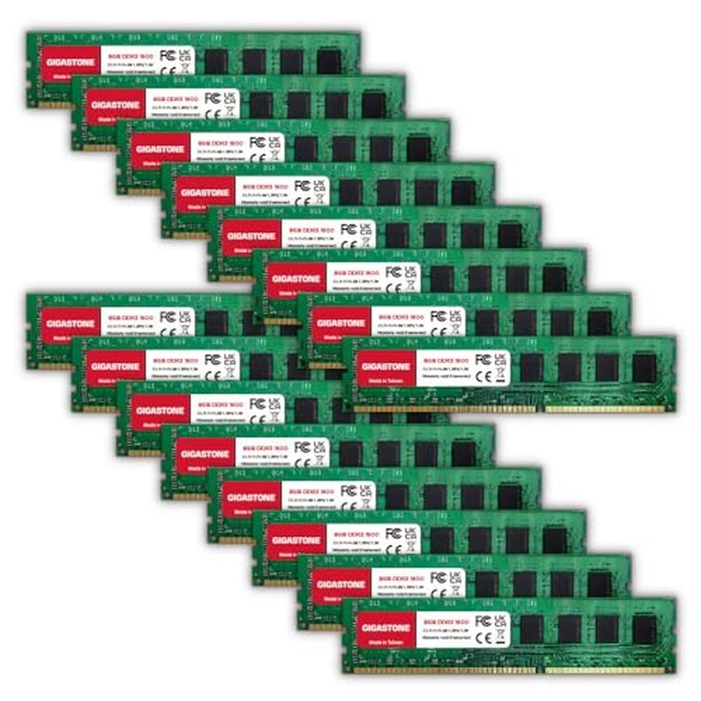 DDR3 PC3: GIGASTONE 128GB Kit 16x8GB DDR3 RAM 1600MHz – Front View