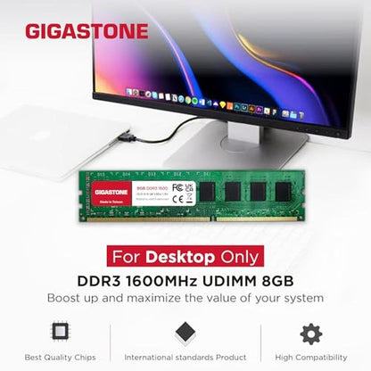 DDR3 PC3: GIGASTONE 128GB Kit 16x8GB DDR3 RAM 1600MHz – Side View
