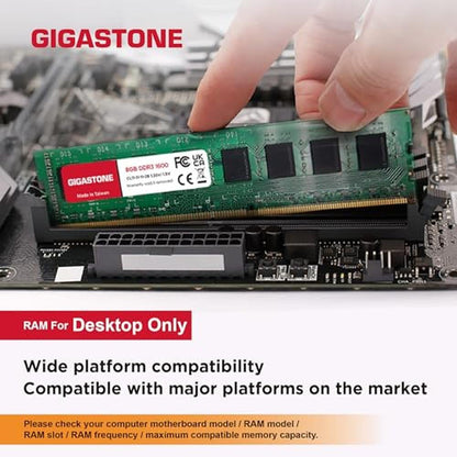 DDR3 PC3: GIGASTONE 128GB Kit 16x8GB DDR3 RAM 1600MHz – Close-up Detail