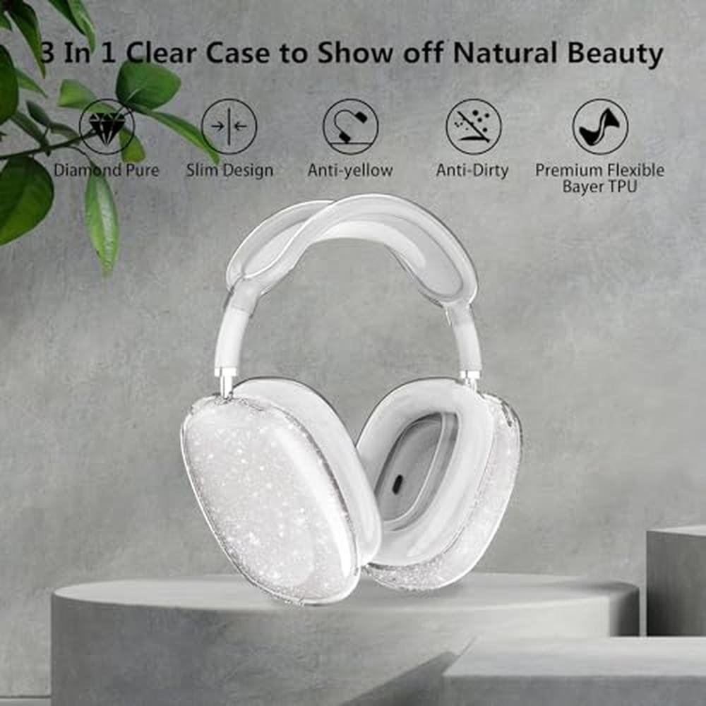 AirPods Case: Aircawin Clear Glitter 3-in-1 Protective – Side View