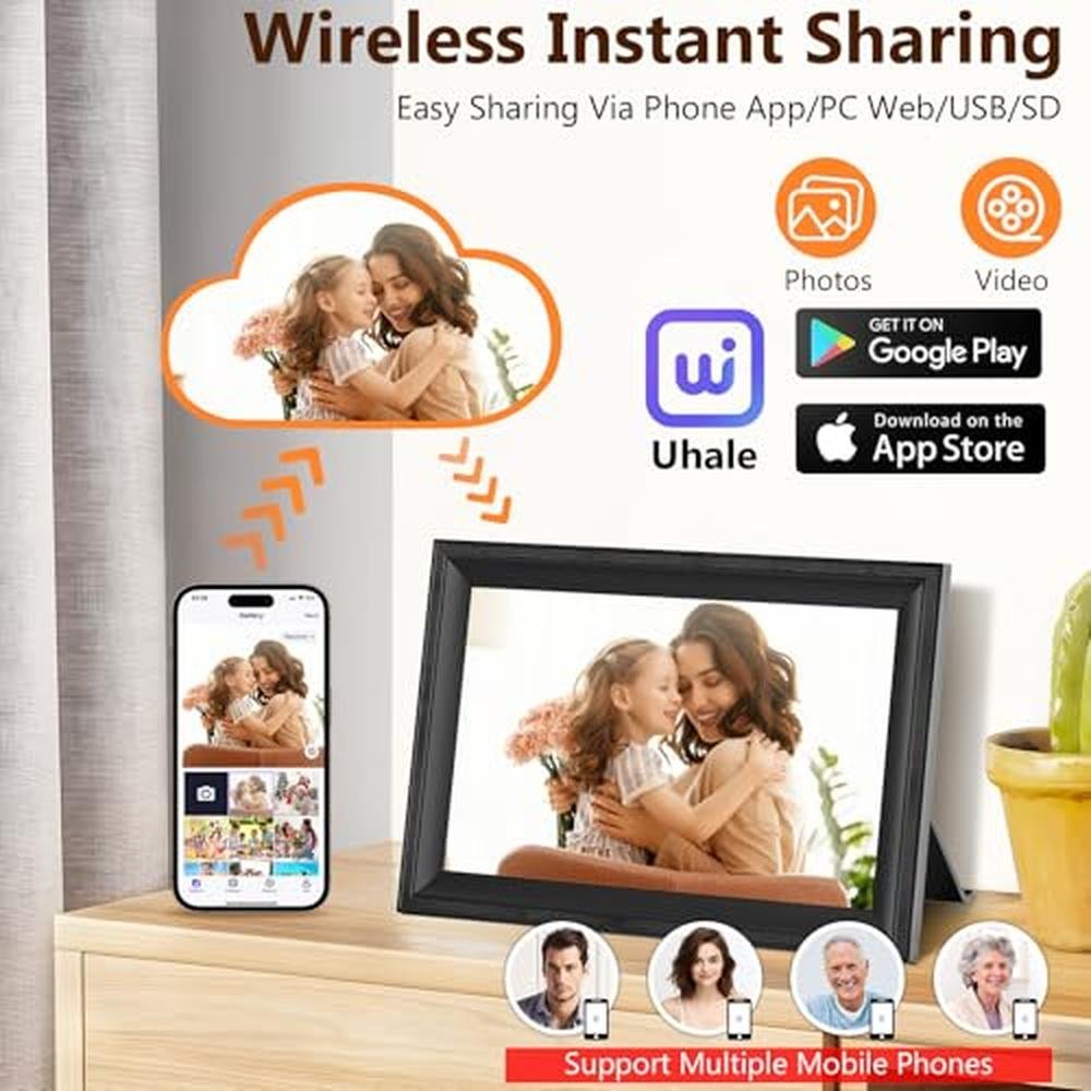 Digital Frame: Smart 10.1inch WiFi Photo Frame with 16GB – Close-up Detail
