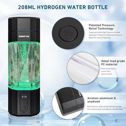 Hydrogen Water: RAMIFYAI 10000PPB Hydrogen Water Bottle – Side View