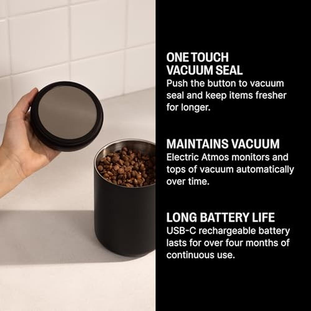 Storage Coffee: Fellow Atmos Electric Vacuum Canister & – Side View