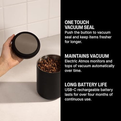 Storage Coffee: Fellow Atmos Electric Vacuum Canister & – Side View