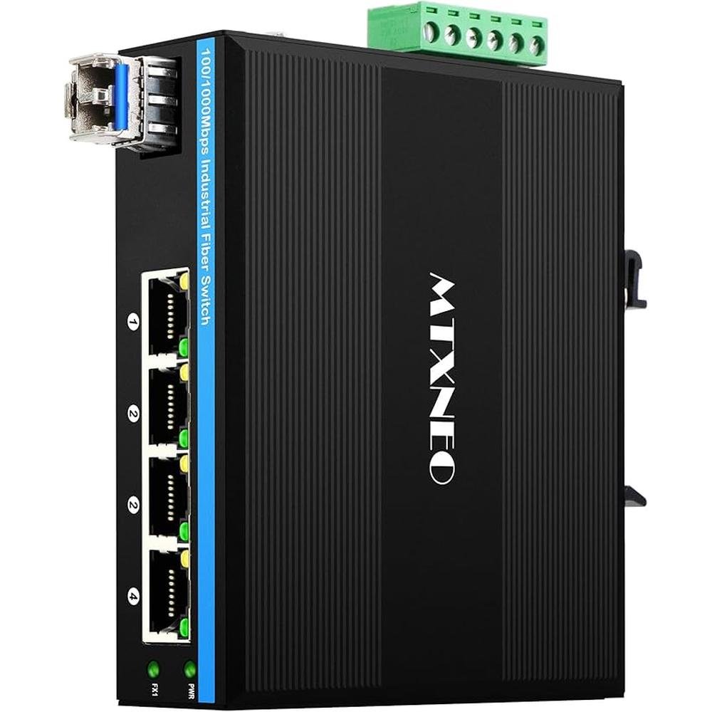 Industrial 4Ports Gigabit SFP Fiber Switch Din Rail Mounted – Front View