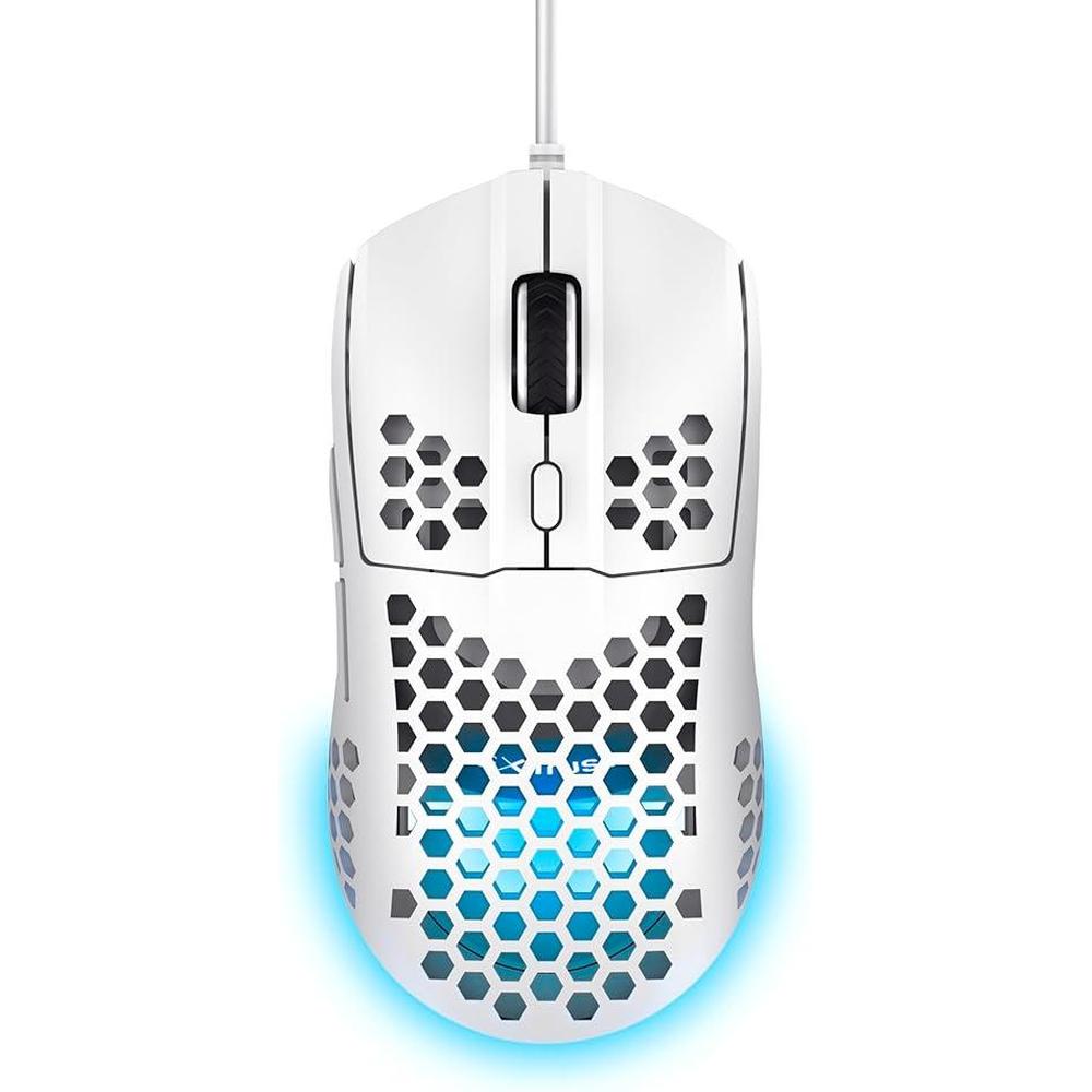 Mouse Gaming: GXT 928W Helox White Superlight USB Wired – Front View