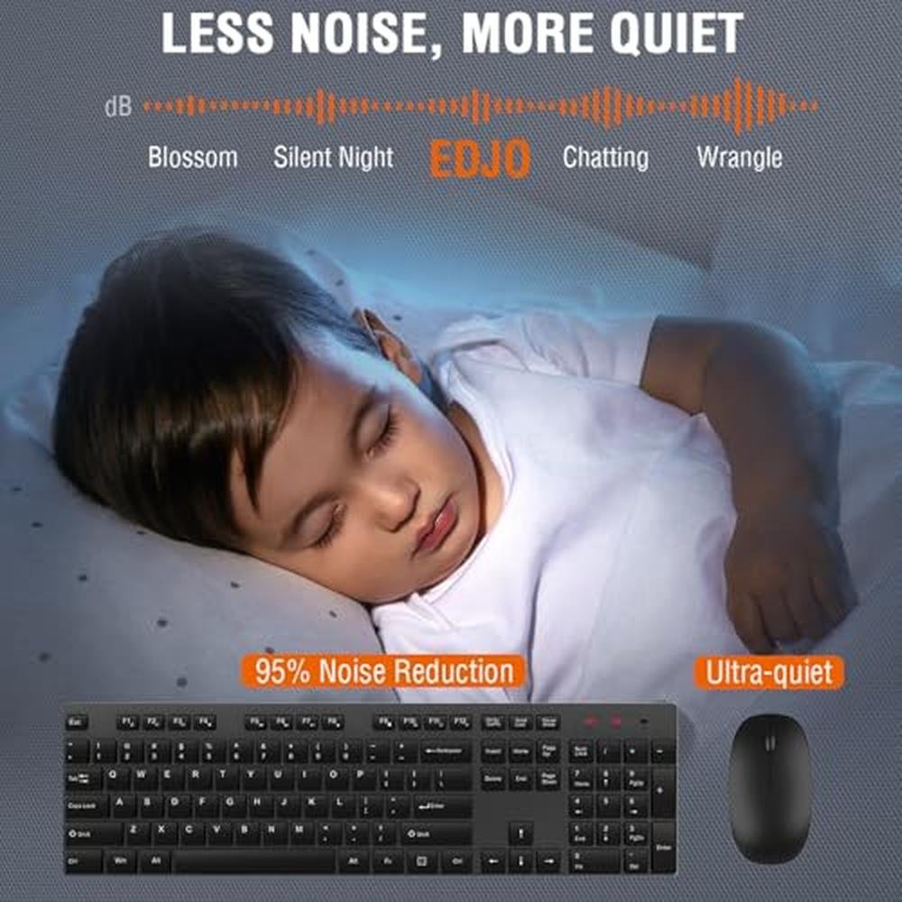 Wireless Keyboard Mouse Combo – Side View