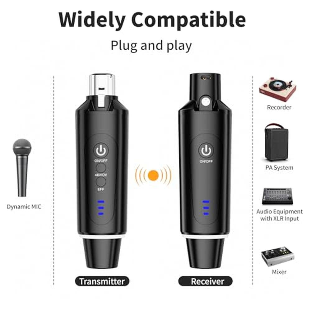 XLR Microphone: Arvitek Wireless Transmitter Receiver – Side View