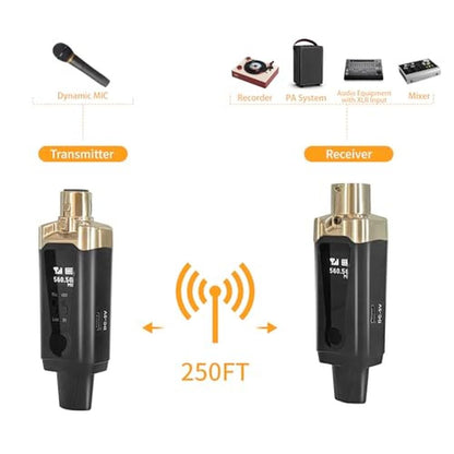 XLR Microphone: Arvitek Wireless Transmitter & Receiver UHF – Side View