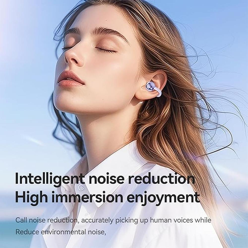 Open Ear Clip Headphones Wireless Earbuds Bluetooth 5.4 – Side View