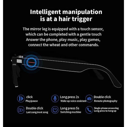 Enzemit E13 Bluetooth Audio Smart Glasses – Close-up Detail