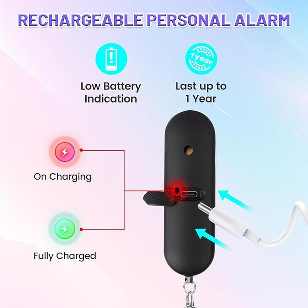 Personal Alarm Women: Rechargeable 140db Self Defense – In Use