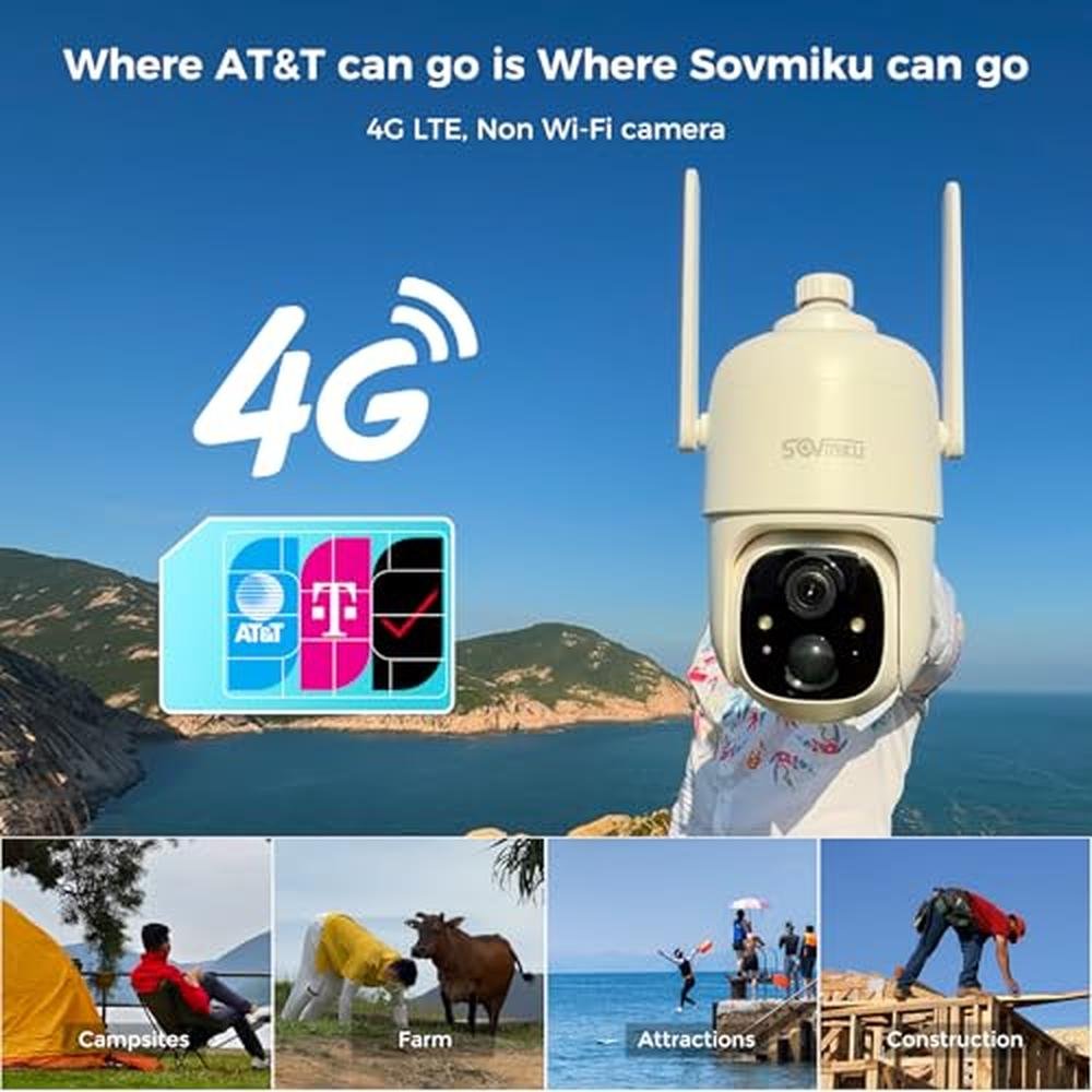Sovmiku 2C1: 4G LTE Cellular Security Camera Wireless – Side View