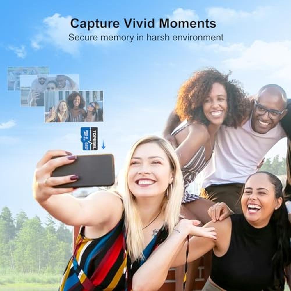 64GB Topesel: Topesel 5-Pack Micro SD Card Class 10 Micro – Packaging