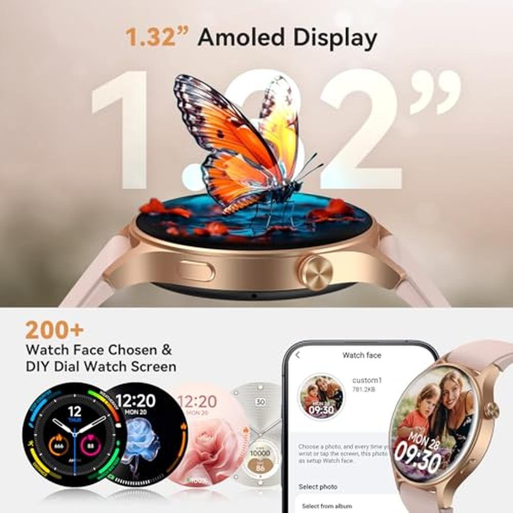 43mm Women's Smart Watch: Premium AMOLED Display – In Use