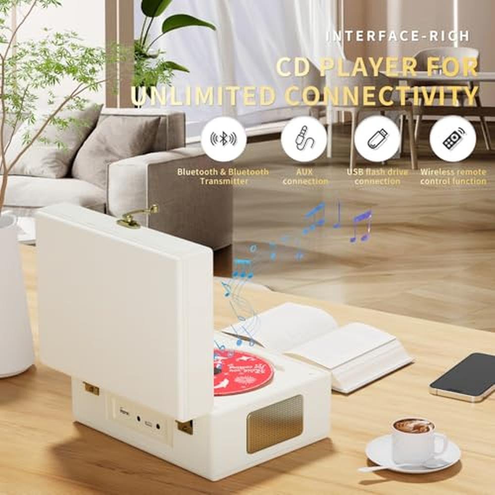 CD Player Yintiny: Yintiny Rechargeable Leather CD Player – Side View