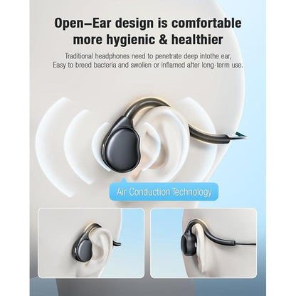 3.5mm Open Ear Headphones Wired headphones with Mic – In Use