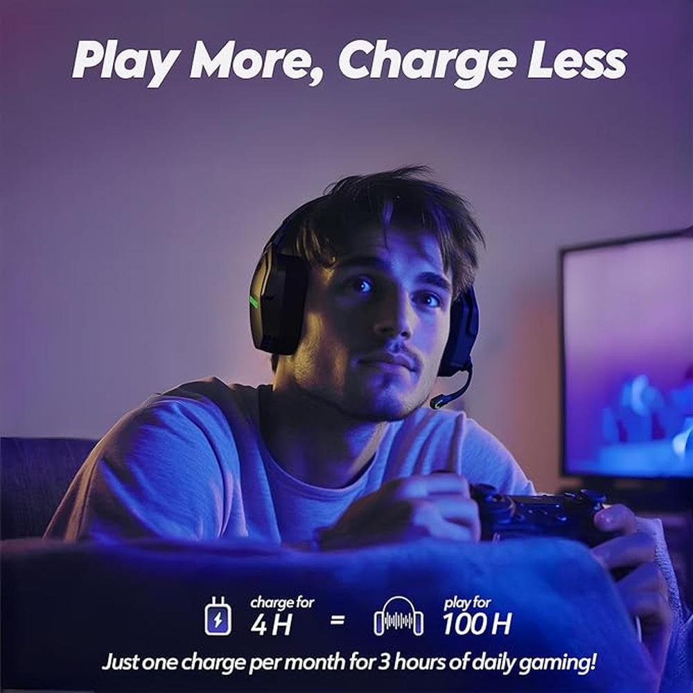 NUBWO G06 Dual Wireless Gaming Headset with Microphone for – Side View