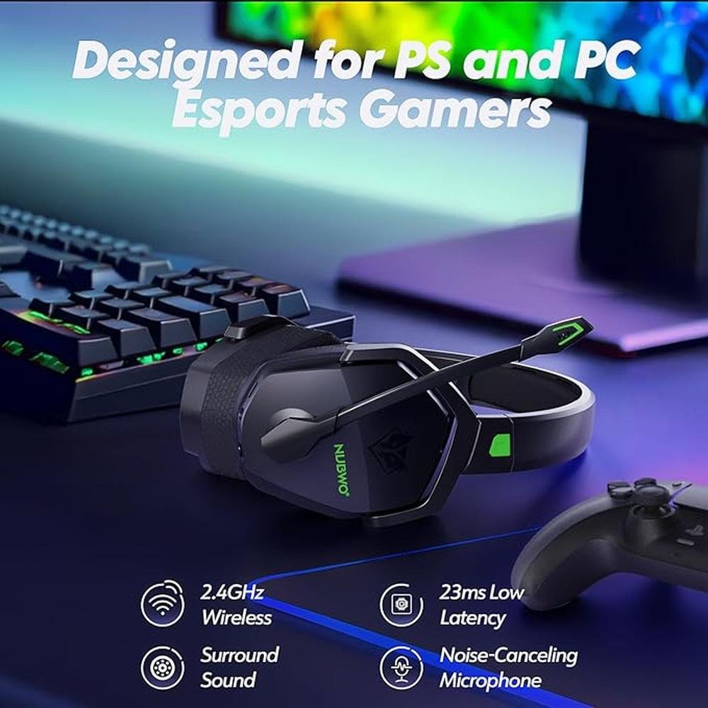 NUBWO G06 Dual Wireless Gaming Headset with Microphone for – Close-up Detail