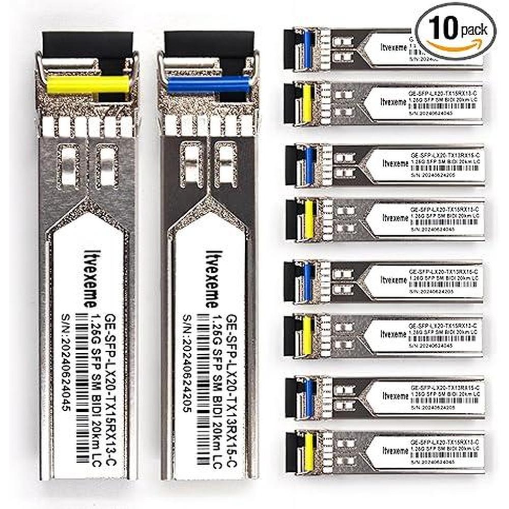 Single Network Transceiver: 5-Pairs BIDI SFP 1.25 Gigabit – Front View