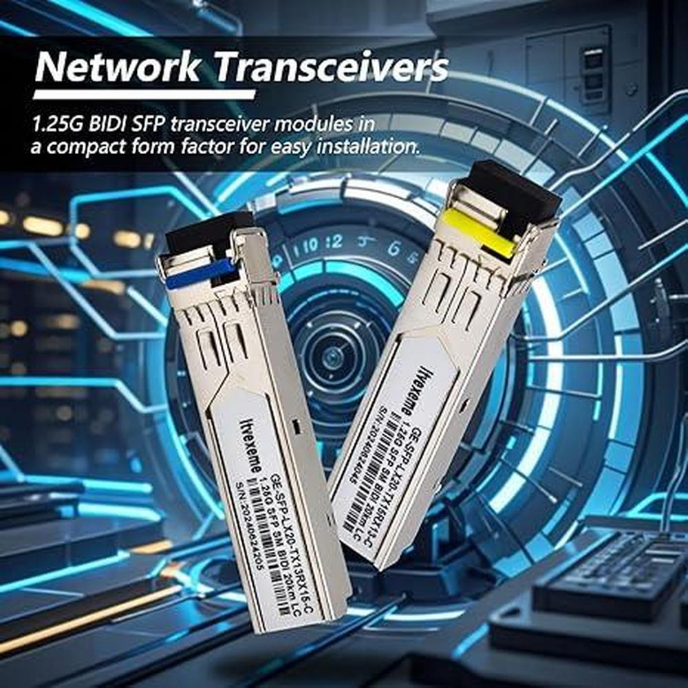 Single Network Transceiver: 5-Pairs BIDI SFP 1.25 Gigabit – Close-up Detail