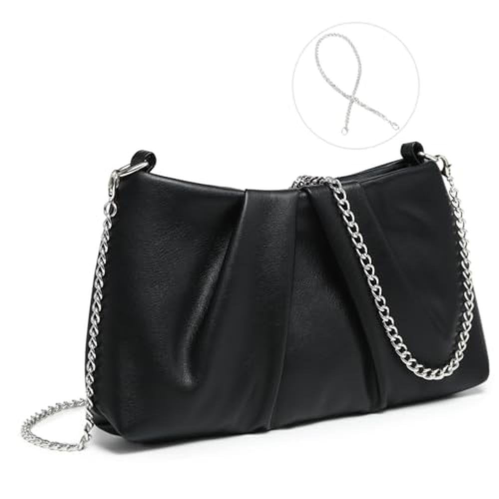 Dasein Elegant Pleated Evening Bag – Front View