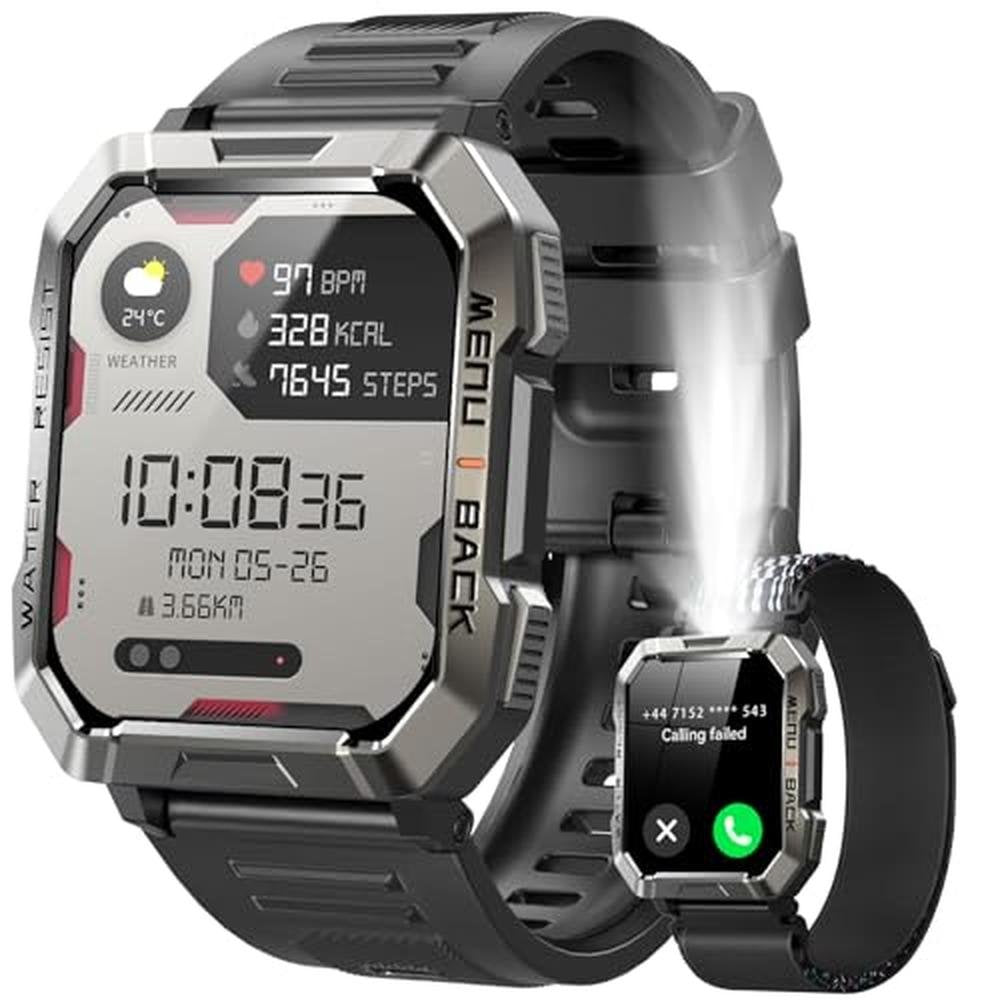 Watch 100: Military Smart Watch for Men 2.01'' – Front View