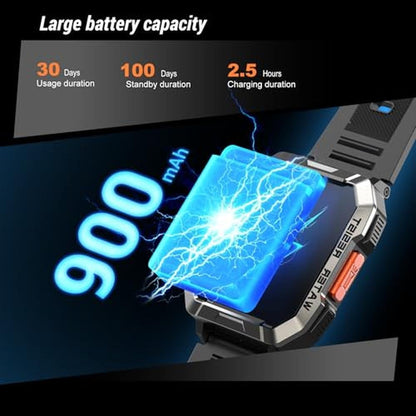 Watch 100: Military Smart Watch for Men 2.01'' – Close-up Detail