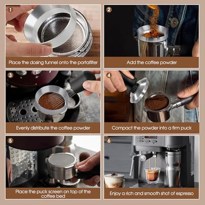 Premium 51mm Espresso Accessories Kit for Delonghi Machines – In Use