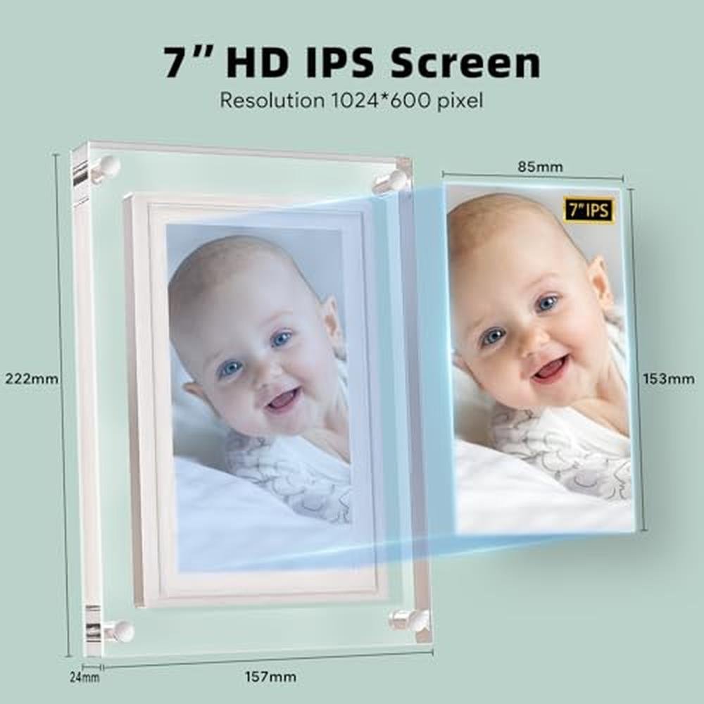 Digital Frame: Frameo 7INCH WiFi Acrylic Digital Picture – Side View