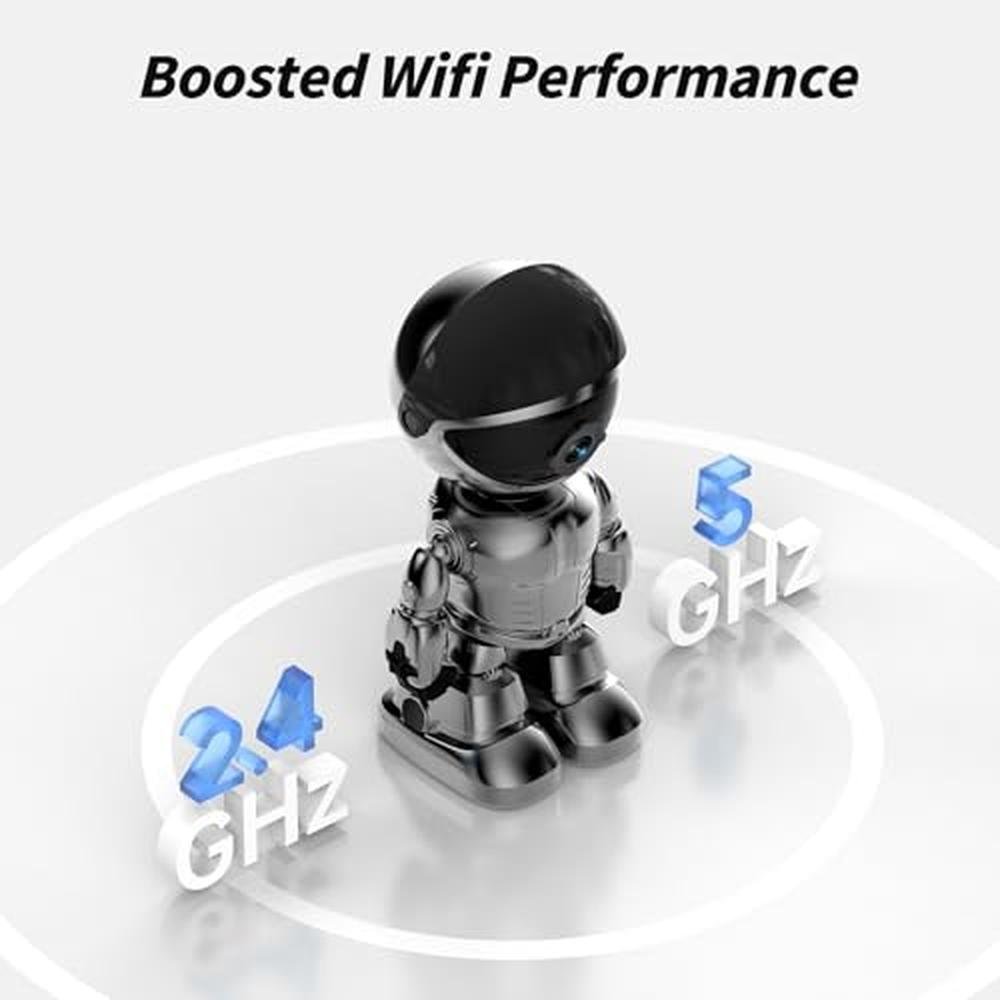 Indoor Camera Robot: 2K 5G 2.4GHz WiFi Pet Robot Cam with – Side View