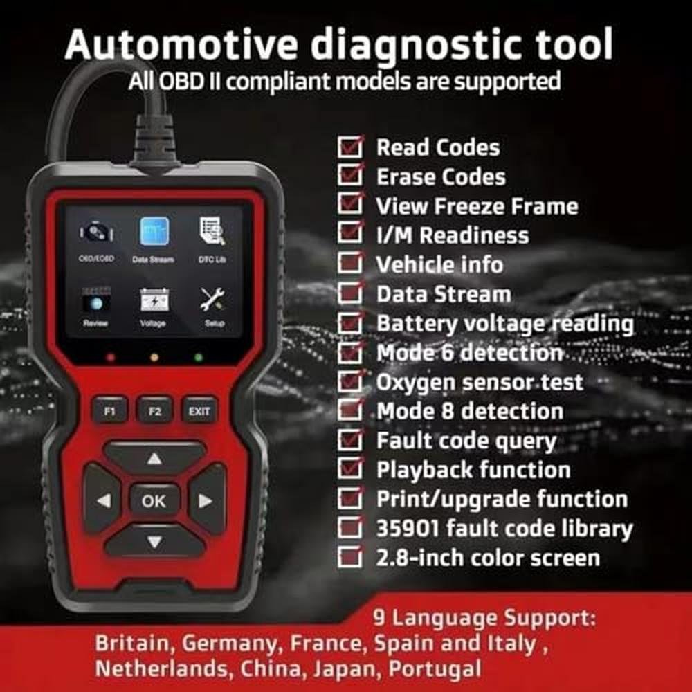 Diagnostic Tool: V519 OBD2 Scanner Live Data Professional – Side View