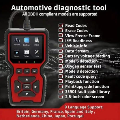 Diagnostic Tool: V519 OBD2 Scanner Live Data Professional – Side View