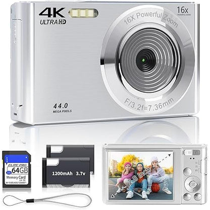 Digital Camera: SMARTKLIK 2025 4K 44MP – Front View