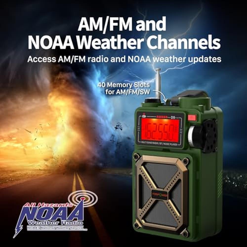 FosPower Emergency Weather Radio – Side View