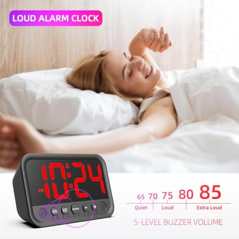 Small LED Digital Clock: Deliverable Simple Bedside Clock – Side View