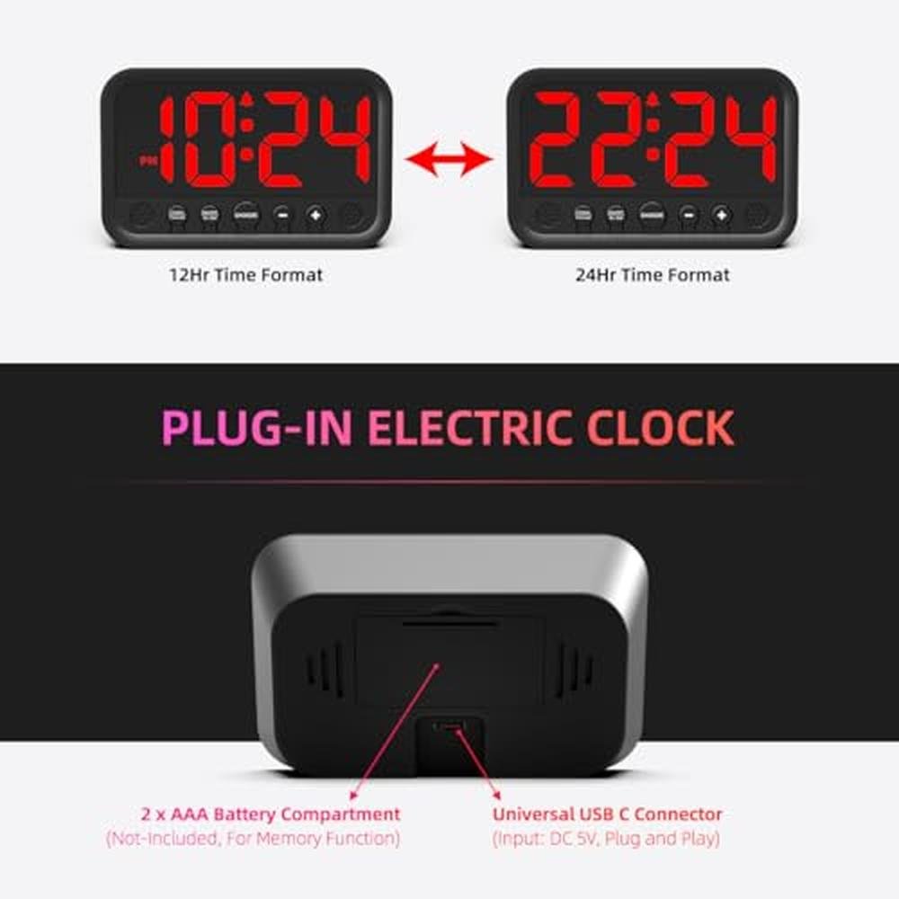 Small LED Digital Clock: Deliverable Simple Bedside Clock – In Use