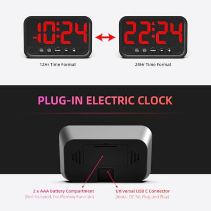 Small LED Digital Clock: Deliverable Simple Bedside Clock – In Use