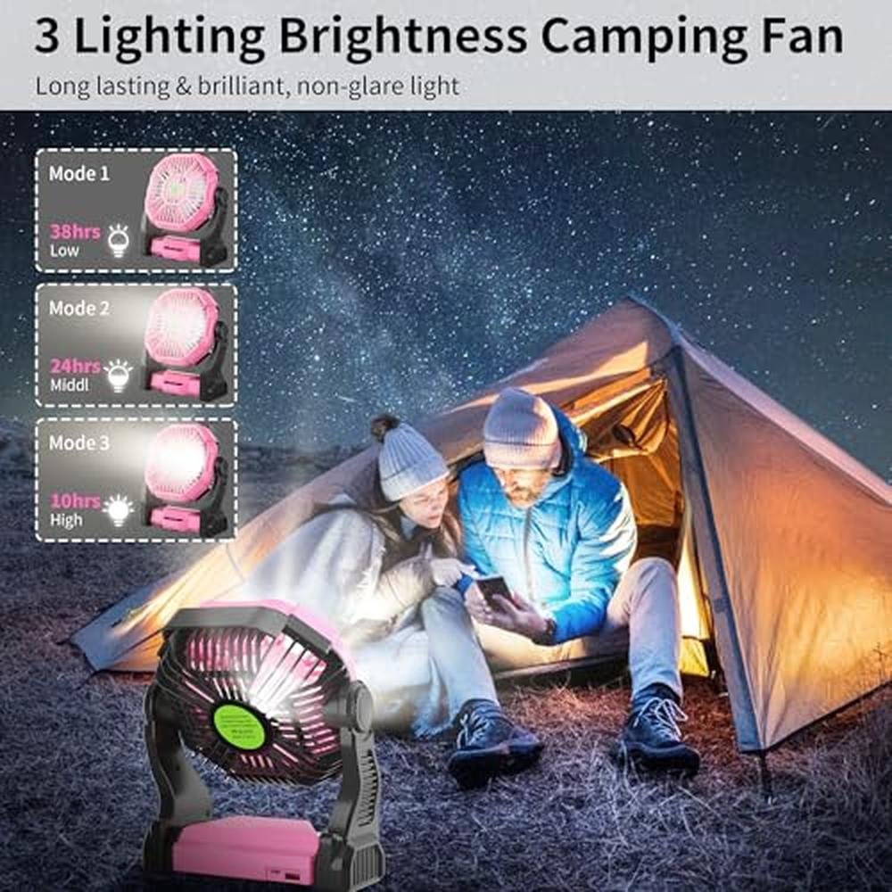 Battery Fan: TDLOL Rechargeable Cordless Camping Fan with – In Use