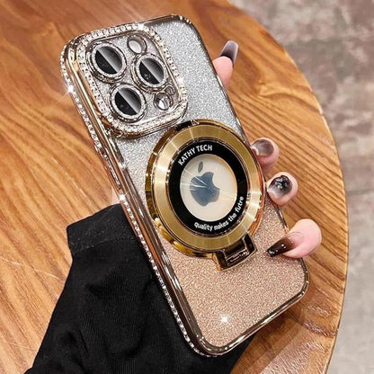 Glitter iPhone Case: OUROL Magnetic Kickstand Glitter Lens – Side View