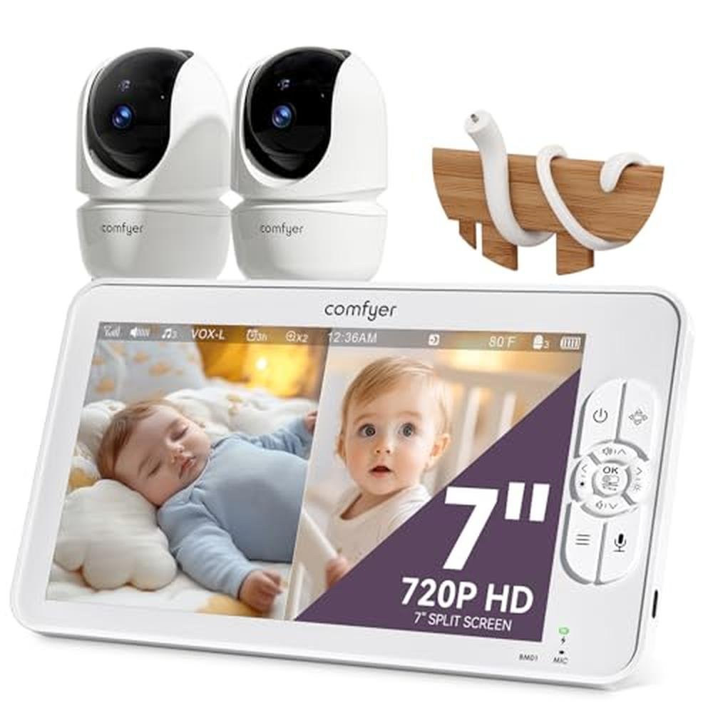 Monitor Baby: Comfyer 7 Split-Screen Baby Monitor with 2 – Front View
